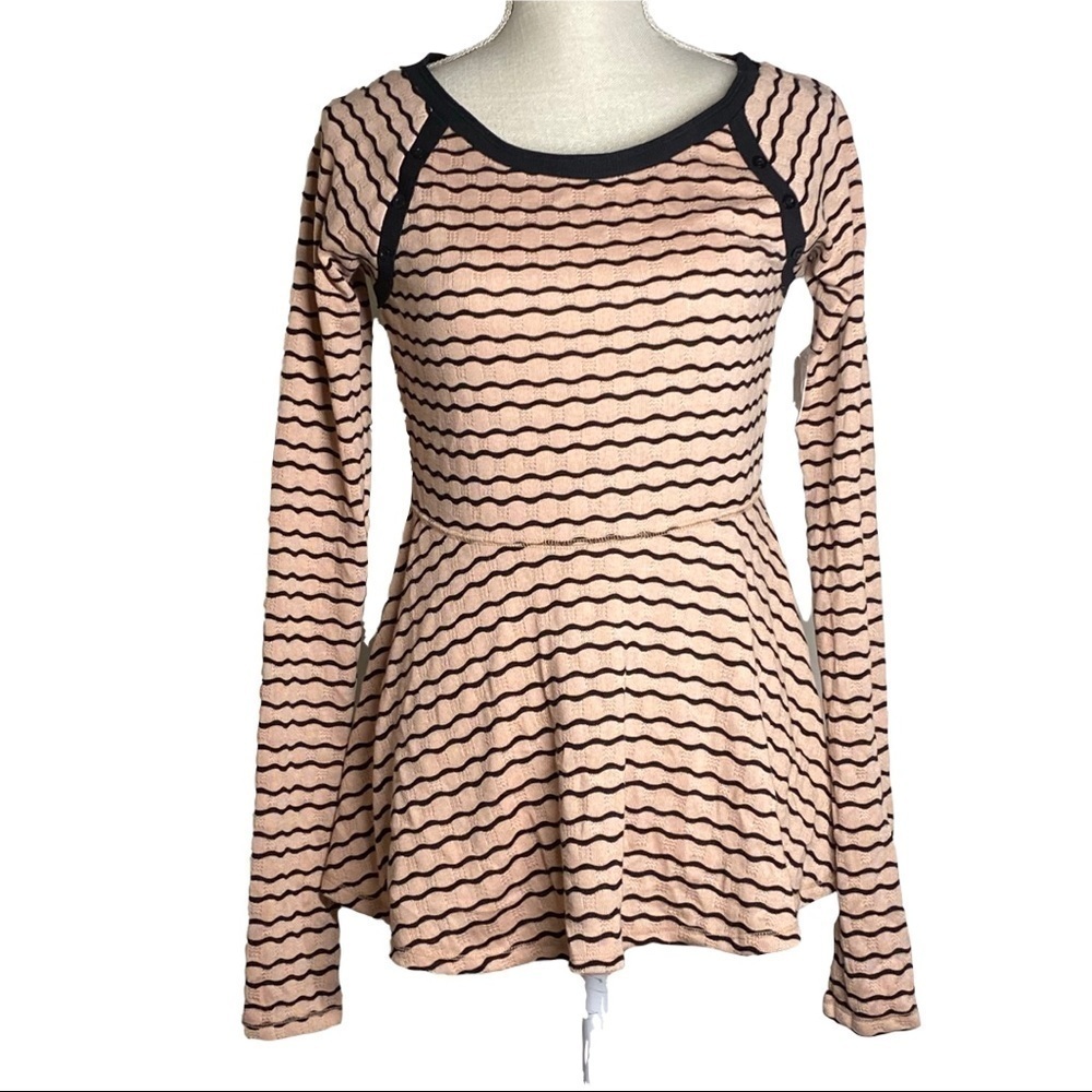 Free People fit and flare striped top size M